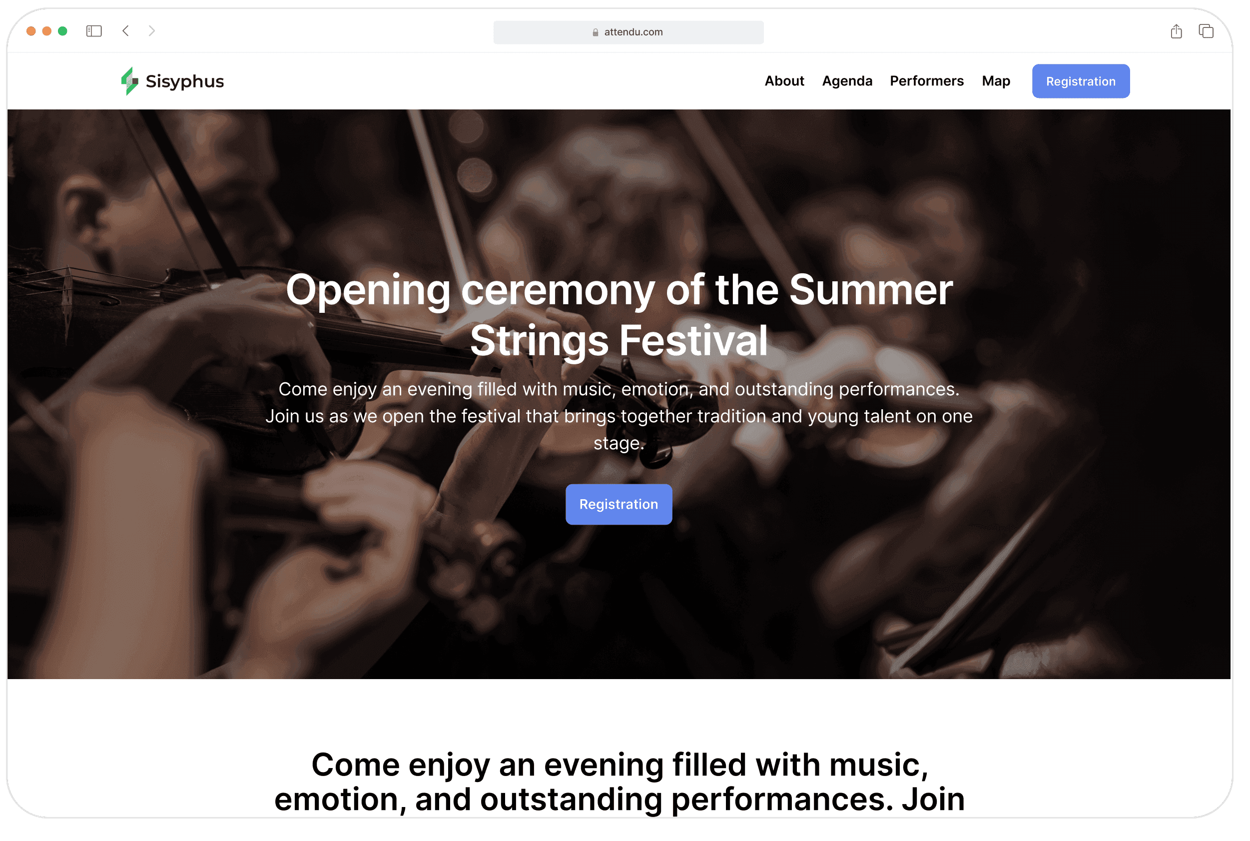 Event pages