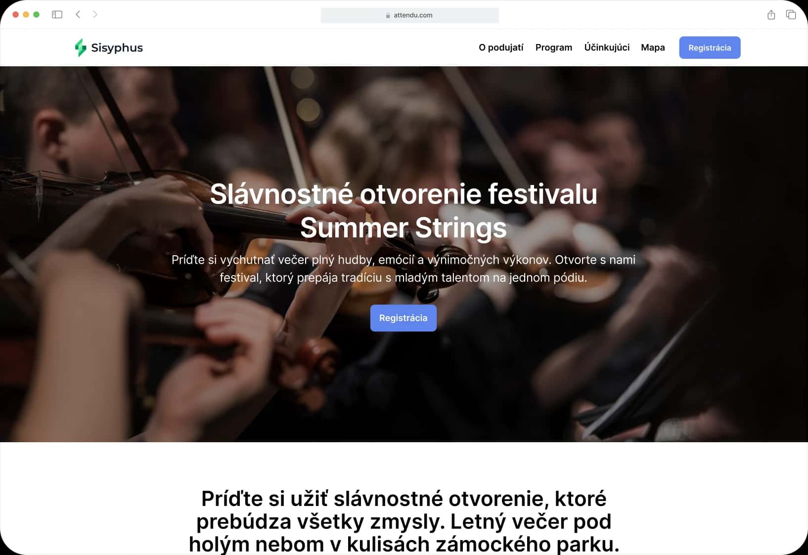 Registračné stránky