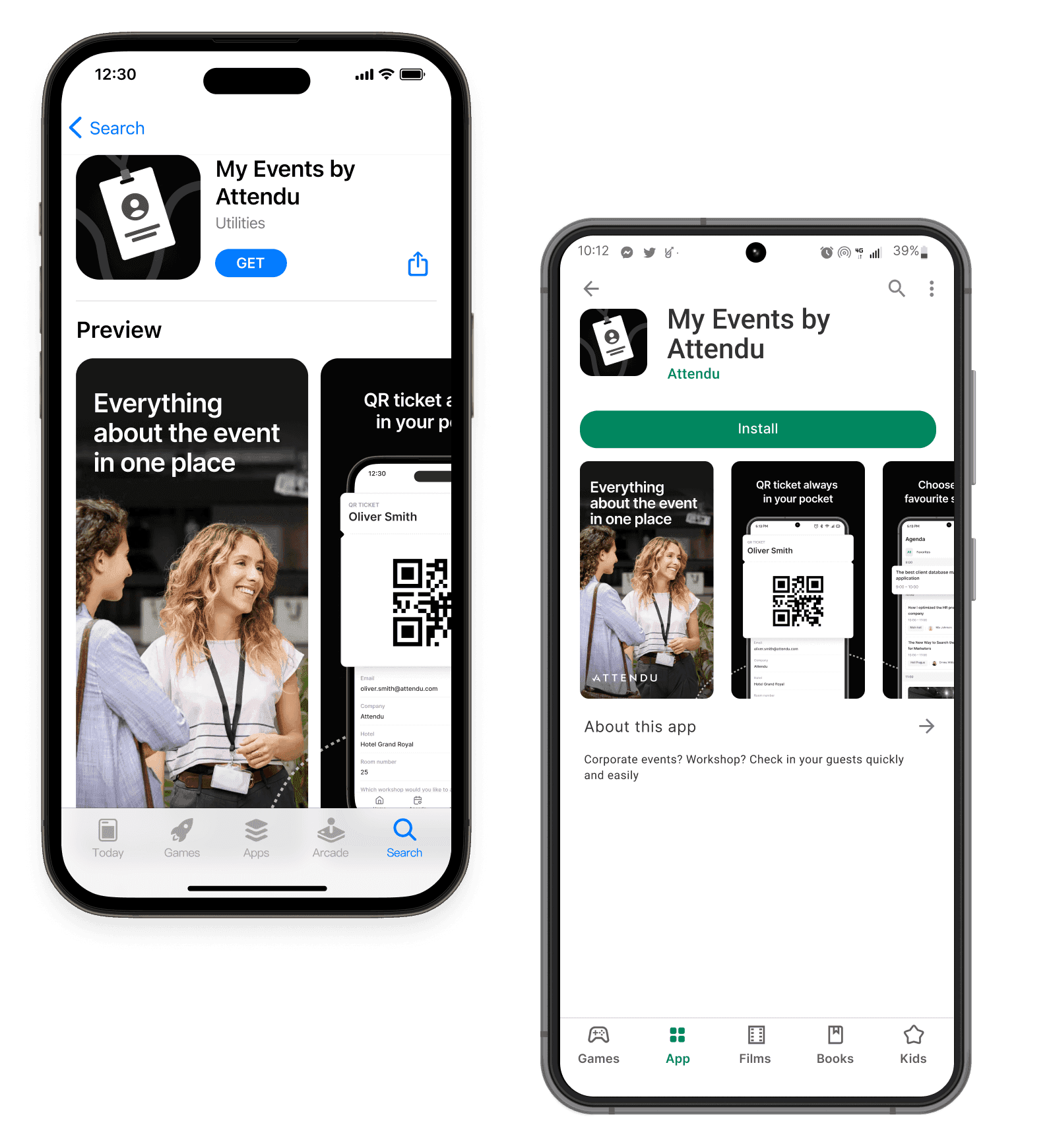 Attendu event mobile app