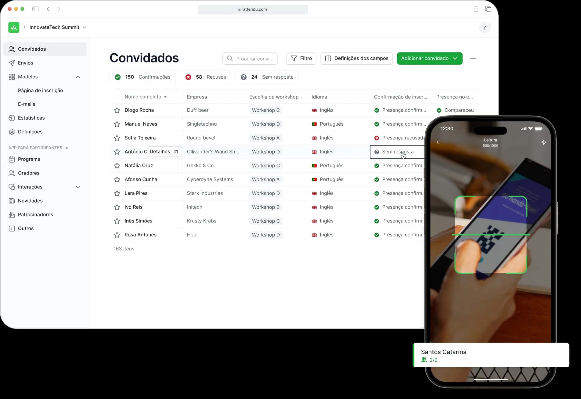 Eventos perfeitos começam com o Attendu