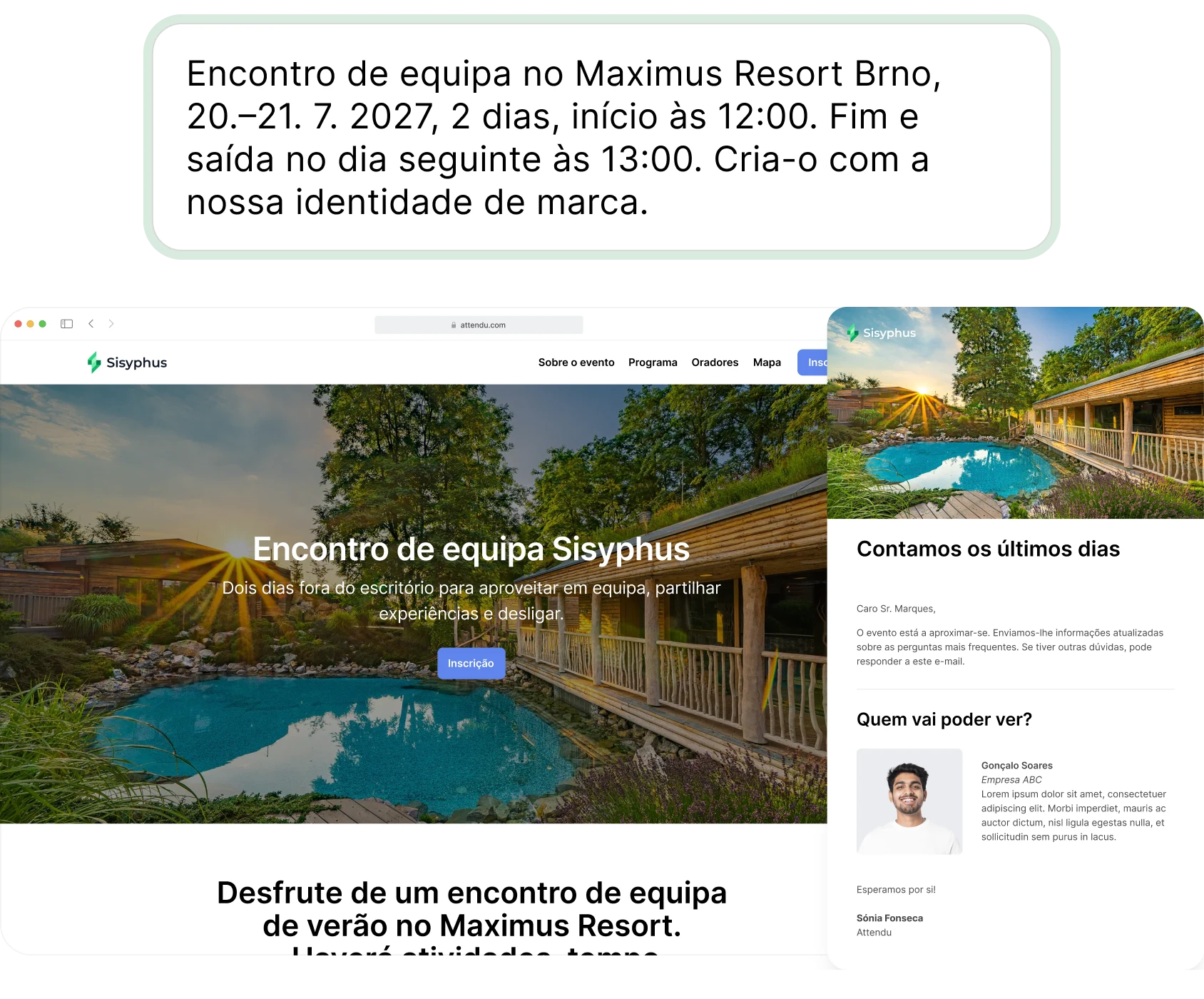 Criação do evento