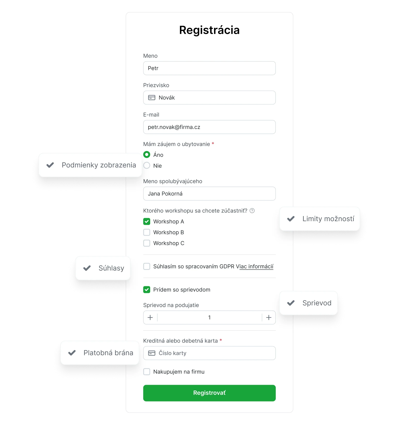 Registrácia so vstupenkami aj fakturáciou